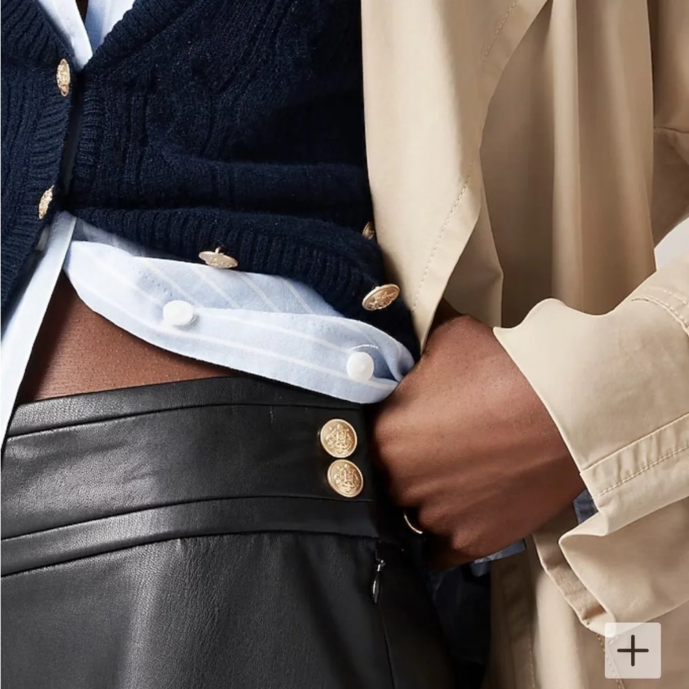 J crew Center-pleat mini skirt in faux leather